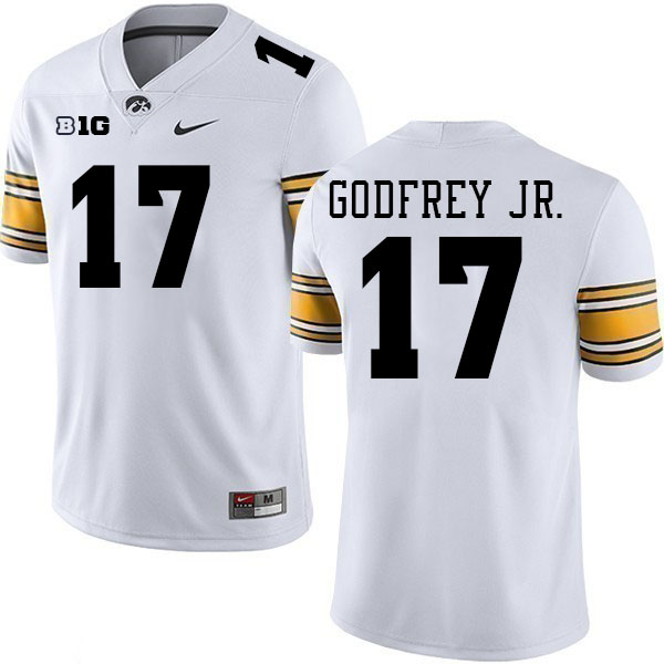 Men #17 Rashad Godfrey Jr. Iowa Hawkeyes College Football Jerseys Stitched-White